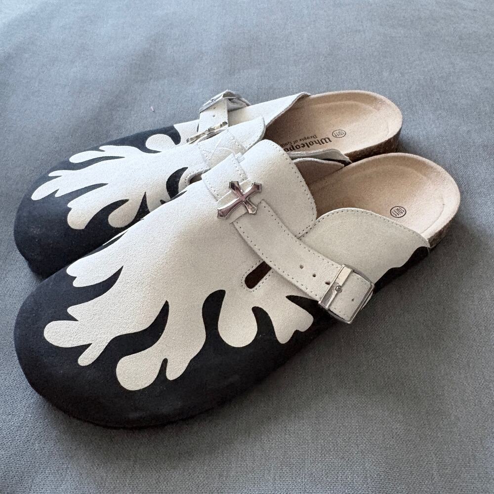 Wholeopolis Panda Crossfire Walkers clogs black flame cross Men's 10/11